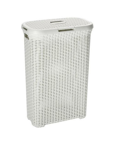 KOSZ NA BIELIZNĘ RATTAN STYLE 40L kremowy