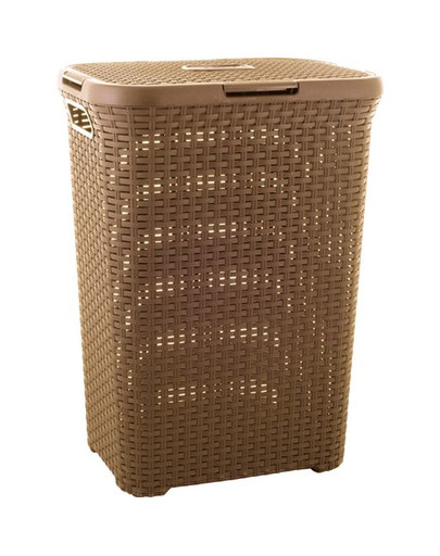 KOSZ NA BIELIZNĘ RATTAN STYLE 40L kremowy