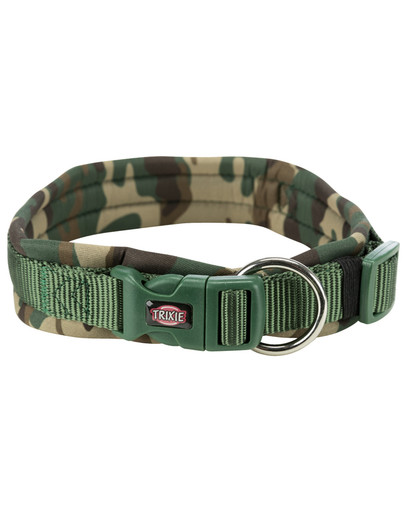 Obroża premium, z neoprenowym podbiciem M–L: 42–48 cm/20 mm kamuflaż/leśny