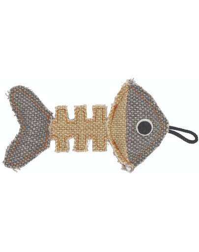 Szkielet ryby z mocnego materiału szary/kremowy 14 x 7,5 cm