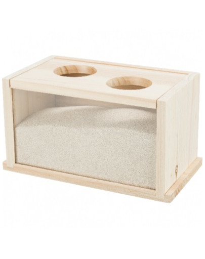 Basen do kąpieli piaskowych, dla myszy/chomików, drewno, 20 × 12 × 12 cm