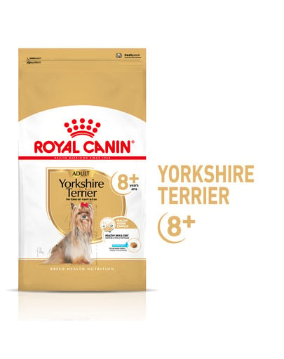 Yorkshire Terrier Adult 8+ 0,5 kg karma sucha dla dojrzałych psów rasy yorkshire terrier, powyżej 8 roku życia