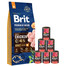 BRIT Premium By Nature Adult Medium M 15 kg + mokra karma z wołowiną 6x400 g