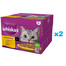 WHISKAS Adult Drobiowa Uczta w sosie 48x85 g kawałki z kurczakiem, kaczką, drobiem, indykiem dla dorosłych kotów