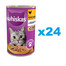 WHISKAS Adult puszka 24x400 g - mokra karma pełnoporcjowa dla dorosłych kotów, kawałki z kurczakiem w galaretce