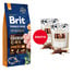 BRIT Premium By Nature Senior Small Medium S+M Chicken 15 kg + WOOLF Chicken And Rawhide Twister 2 x 100g suszona skóra owinięta kurczakiem GRATIS