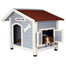 Natura Dog Kennel With Saddle Roof M: 91 × 80 × 80 cm Light Blue/White