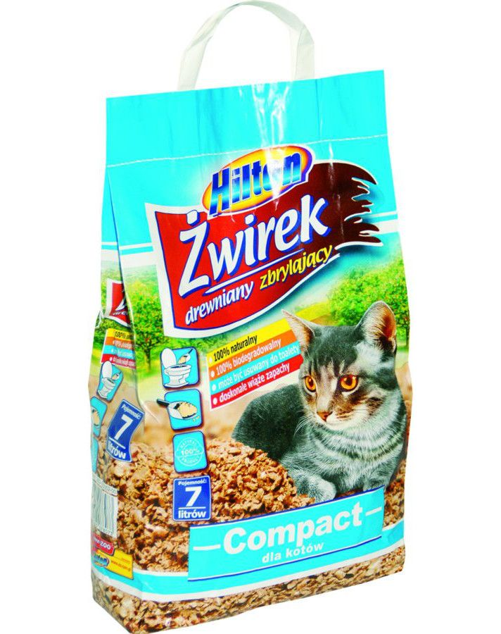 HILTON Compact 7 l / 4 kg żwirek drewniany zbrylający dla kota | Fera.pl